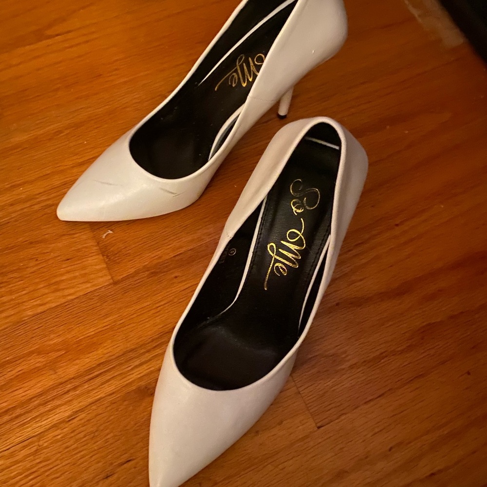 Classic white heels